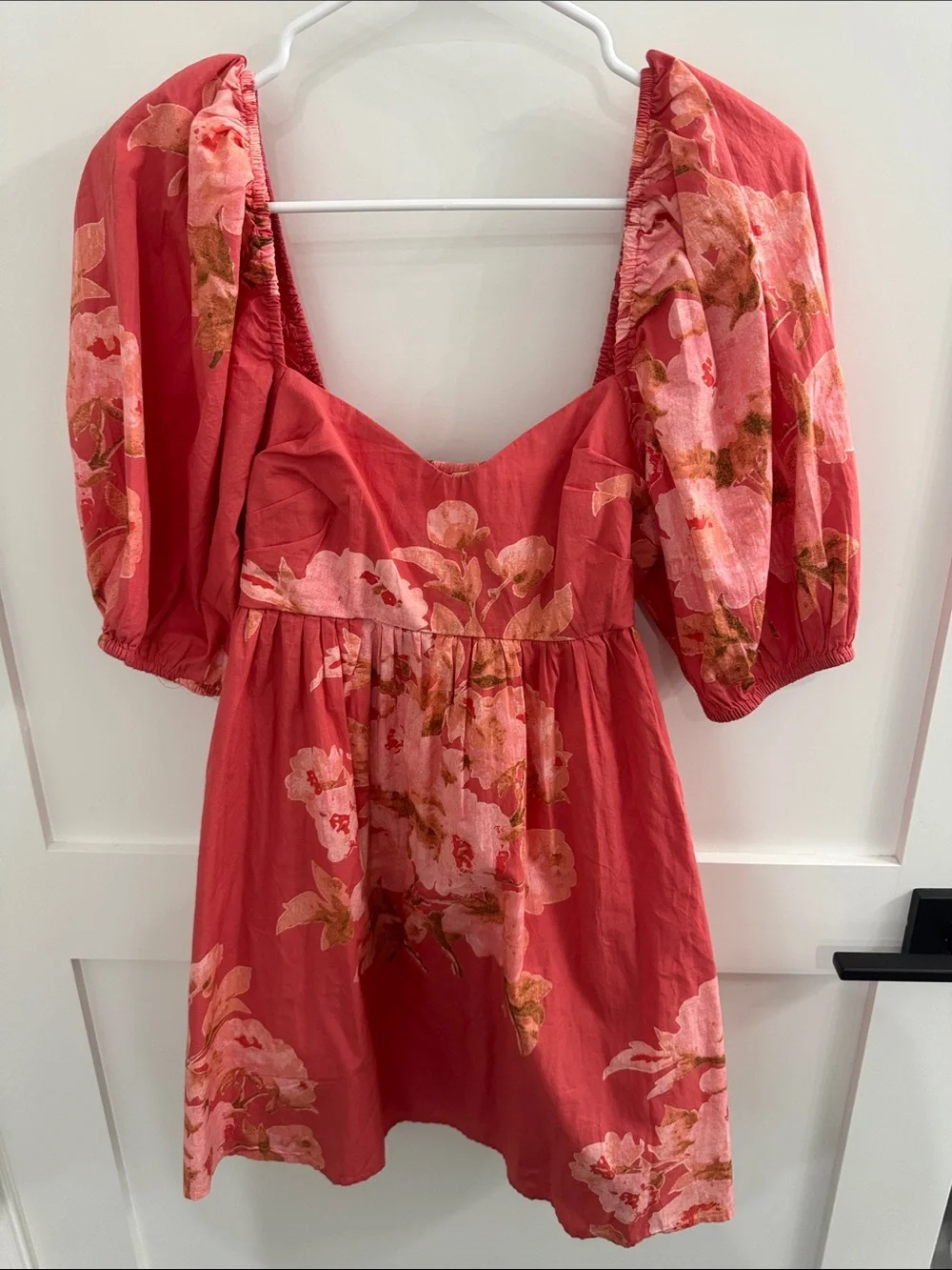 Free People Coral Pink Floral Mini Dress